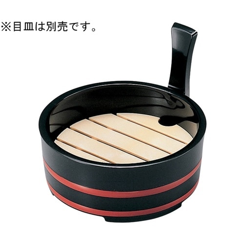 6寸 片手桶 本体 黒朱ヒモ 45023