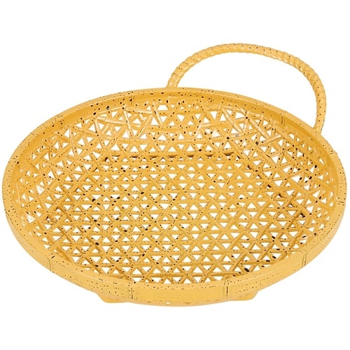 6.5寸 やすらぎ丸カゴ ゴマ竹 512