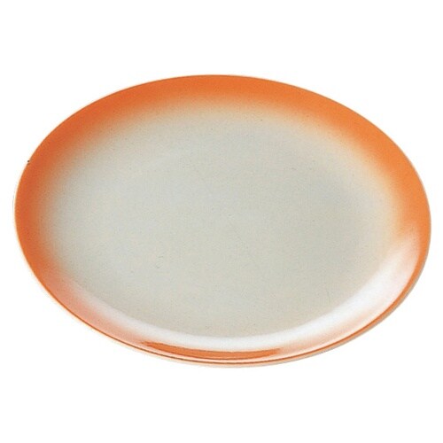 5.5京篭用丸陶皿 オレンジ吹 9701