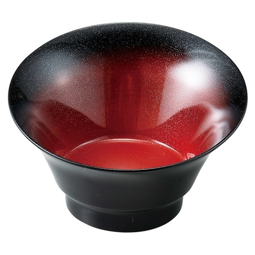 耐熱ハス切り小鉢 黒朱ぼかし/外黒 50