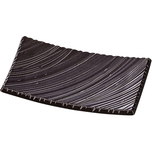 21cm しのぎ波彫皿 黒銀いぶし塗 5