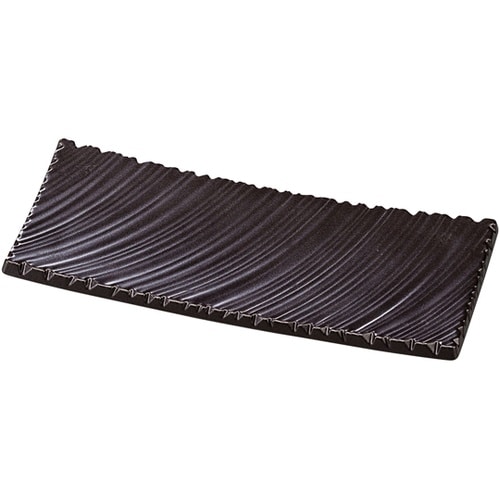 27cm しのぎ波彫皿 黒銀いぶし塗 5