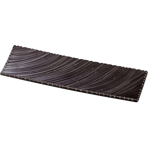 34cm しのぎ波彫皿 黒銀いぶし塗 5