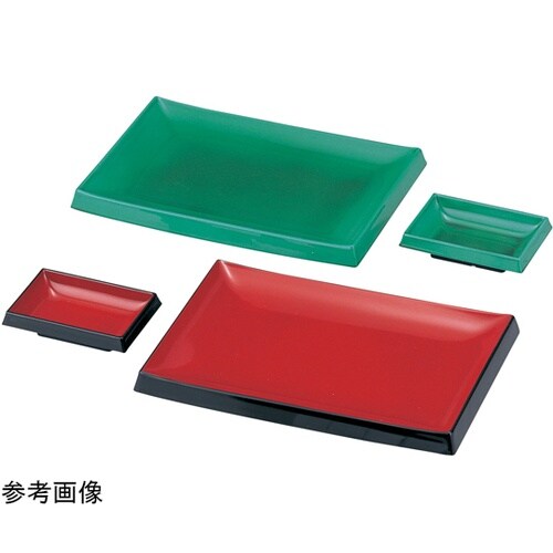 7.5寸 長角皿 朱渕黒塗 510378