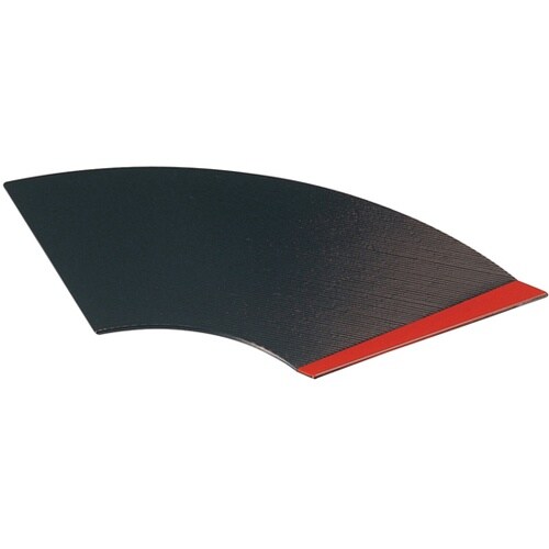 尺2 扇面隅折皿 黒立ち上り朱 5130