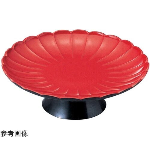 8寸 大安菊高月皿 朱 55002250