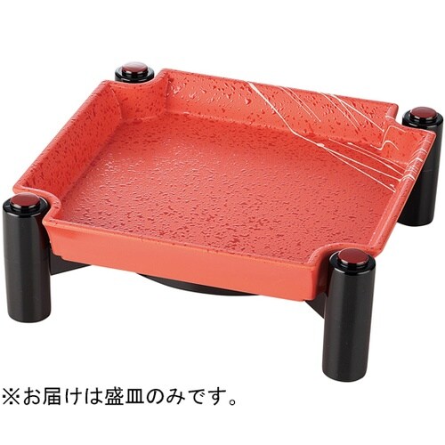 両国盛器用朱タタキ白乱糸盛皿 50025