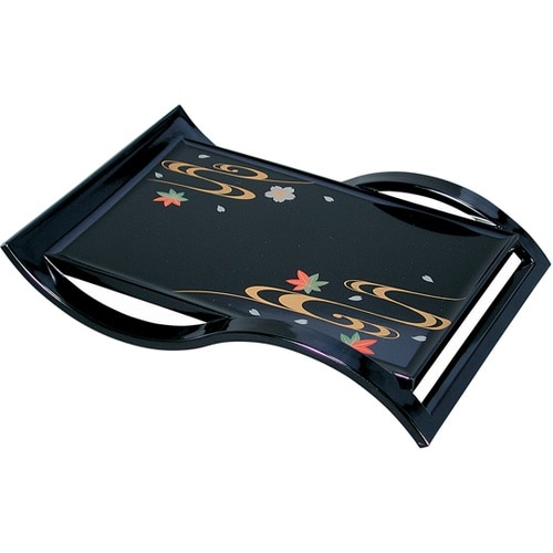 ウエーブ盛器 立田川/黒乾漆 15158