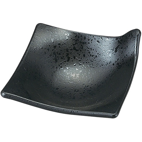 8.5cm 角千鳥深小皿 黒タタキ 54