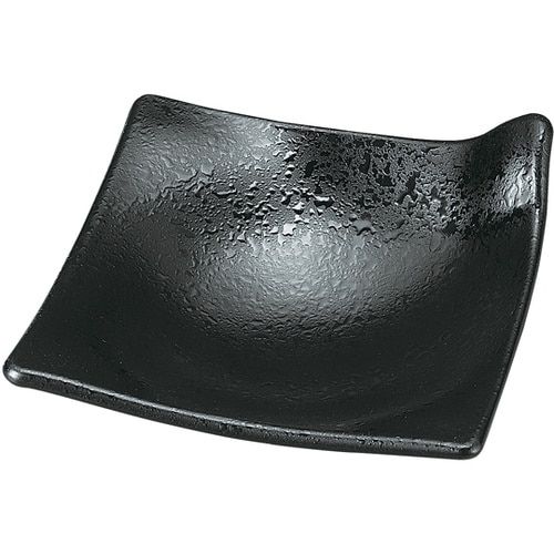 11cm 角千鳥深皿 黒タタキ 5403