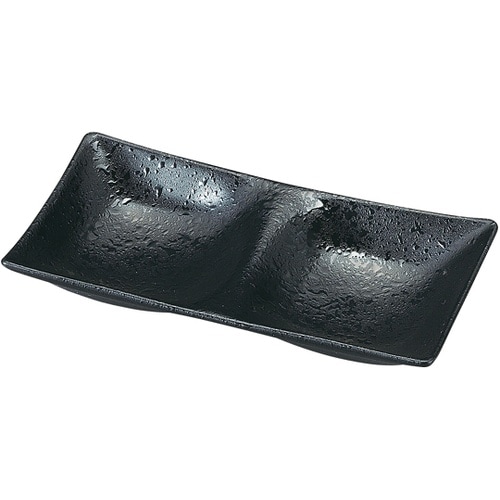 16.8cm 2点薬味皿 黒タタキ 54