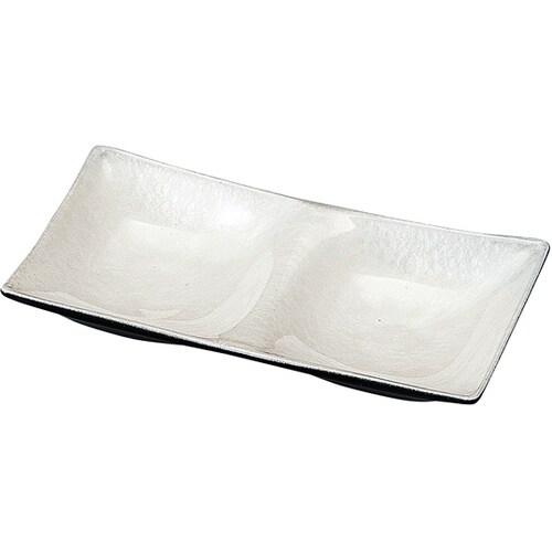 16.8cm 2点薬味皿 白アクア 54