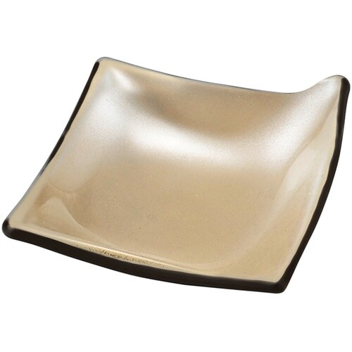 8.5cm 角千鳥深小皿 黄金銀彩裏黒塗