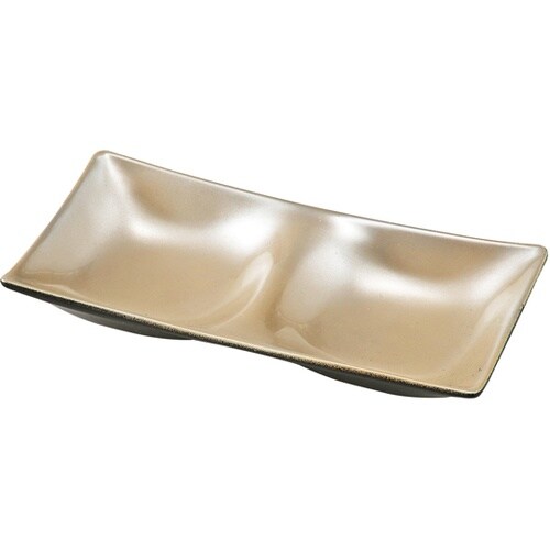 16.8cm 2点薬味皿 黄金銀彩 55