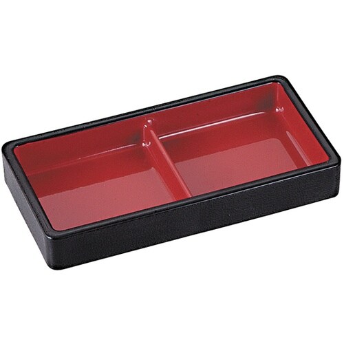 桐木目二点薬味皿 黒内朱 4500107