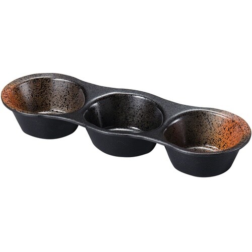 そら豆深型薬味皿 焼しめ 4041036