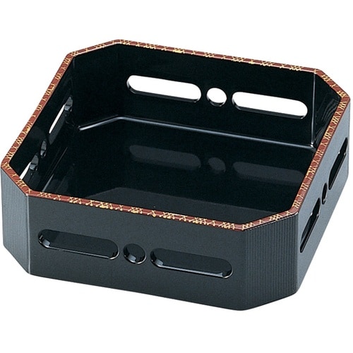 6寸 隅切角すかし箱 黒天網代 5101