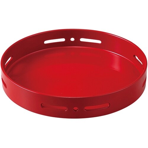 6寸 丸すかし盛器 赤二度塗り 5520