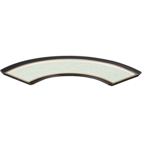 尺0 扇面前菜浅皿薄緑アクア渕黒天金 8