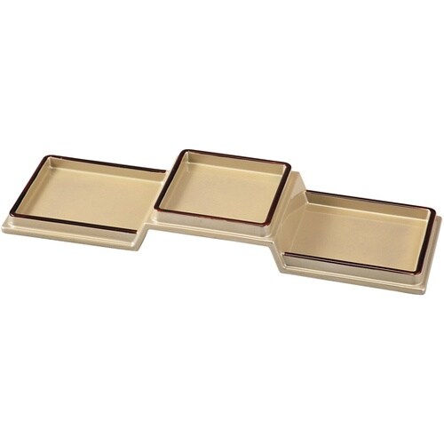 富士型三点前菜皿 黄金銀彩天べっ甲 55