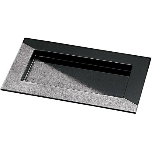 7.5寸 つば付き長角皿 黒/銀塗り分け