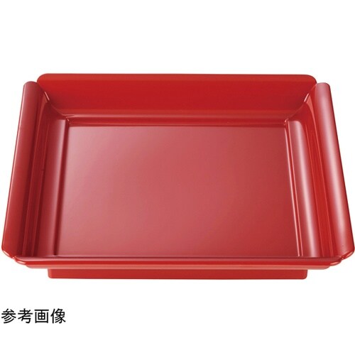 7寸 角彩り皿 総洗朱塗 5002590