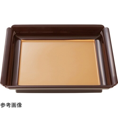 6寸 角彩り皿 溜内金パール 51272