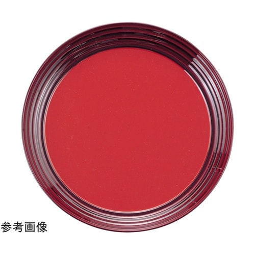 8寸 ロクロ目丸トレー 溜内朱裏黒 16