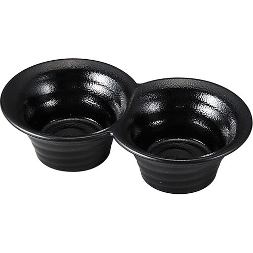 ツイン渦小鉢 内外ゆず天目黒 30003