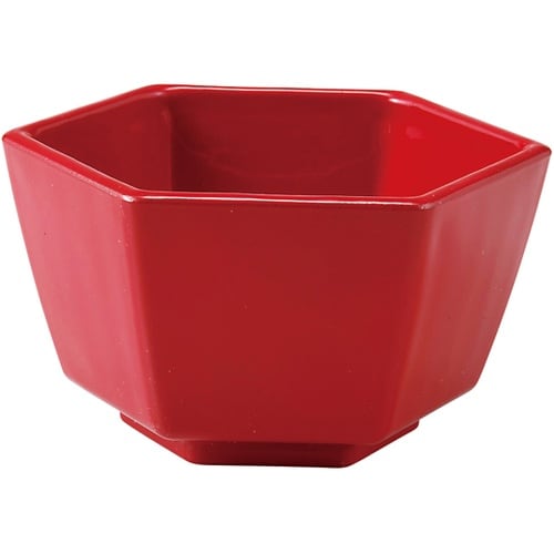 六角小鉢 赤二度塗り 55205028