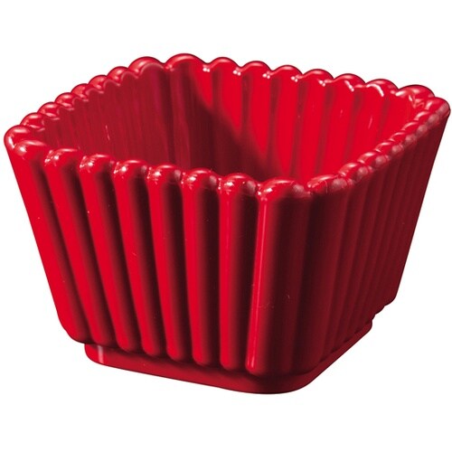 ABS角菊割小鉢 赤二度塗り 55205