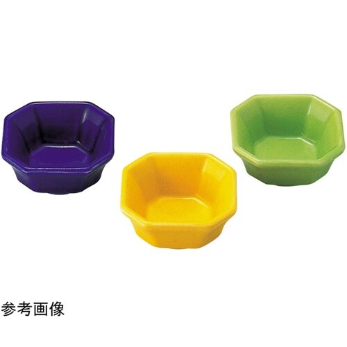 陶)隅切角珍味入れ 黄釉 8980476