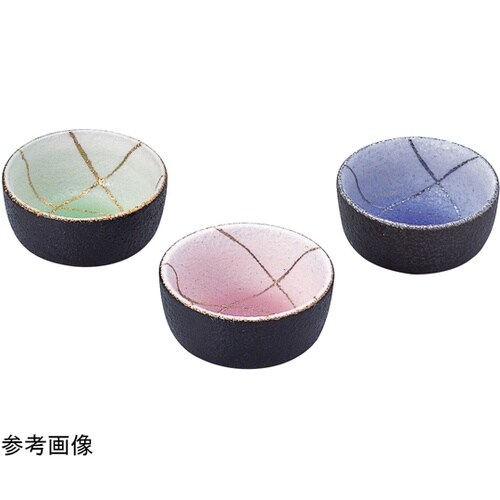 陶)6.5cm 丸鉢 ブルー吹格子 80