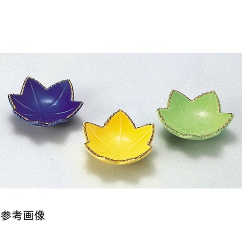 陶)紅葉珍味入れ ヒワ釉渕金 89804