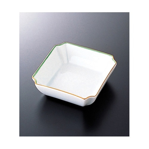 陶)入隅小鉢 緑金渕 97901290