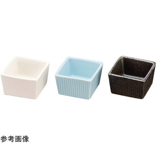 陶)5.8cm 筋入角珍味 白マット 9