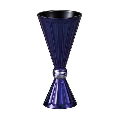 菊割りグラス 瑠璃/銀ひも 805217