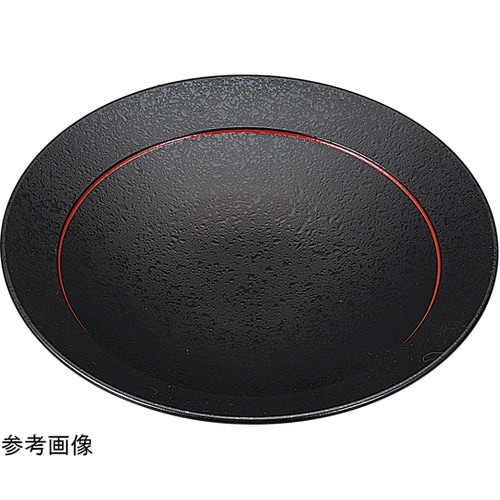 8.5寸 大安そば盛皿 黒に内渕朱ライン