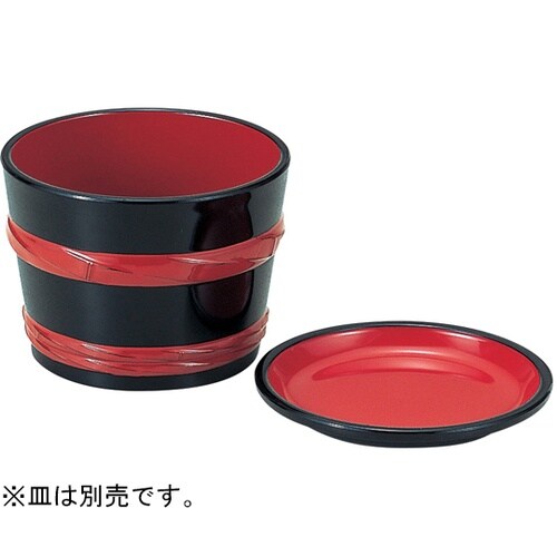 2.8寸 桶型つゆ入れ 黒朱ひも 450