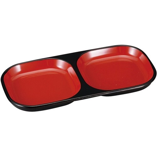 渕丸2点薬味皿 朱天黒 45151850