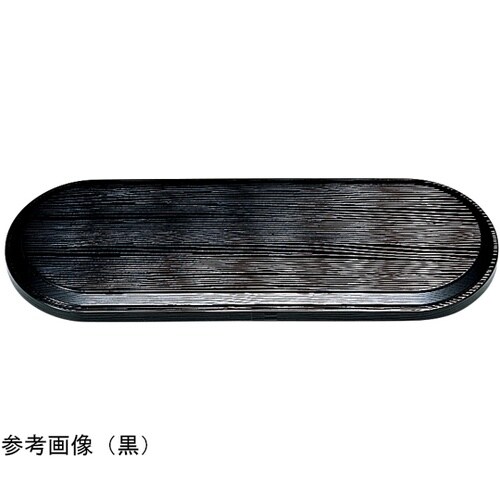 ヘギ目小判弁当 黒内朱(蓋) 21042