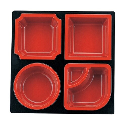 8.5 松花堂 B仕切 黒内朱 7000