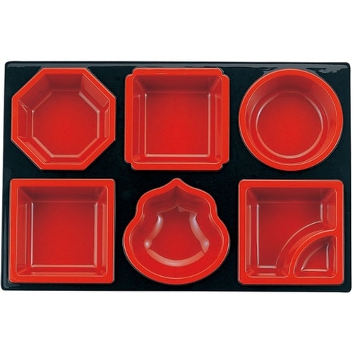 尺3 松花堂 N仕切 黒内朱 70001