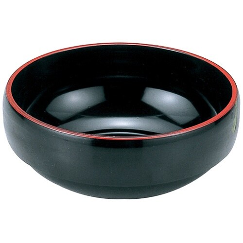 4寸 丸鉢(段付)総黒天朱 700017