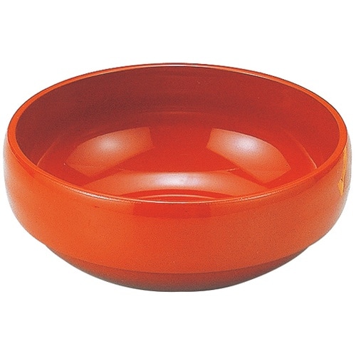 4寸 丸鉢(段付)柿朱 70001760