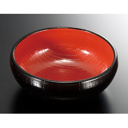 木目丸鉢 黒内朱天黒 24024200