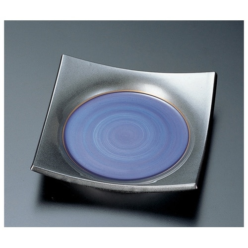 四方角皿 紫渦銀巻 22911120