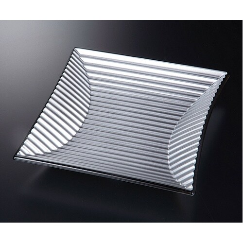 釣段角皿 シルバー渕黒 21005240