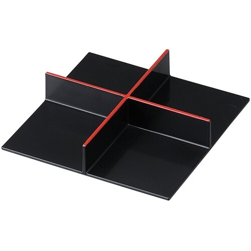 底板付十字仕切 黒塗天朱 2216011