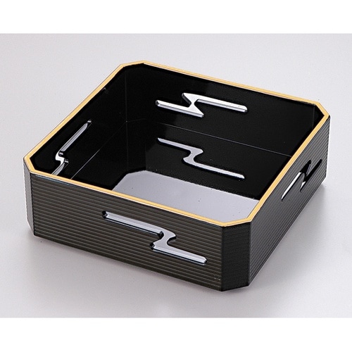 3.5寸 隅切すかし鉢 黒天金 5430